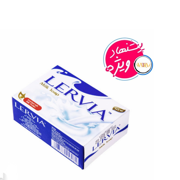صابون شیر لرویا LERVIA سفید کننده و روشن کننده با وزن 90 گرم ۱۲ عددی
