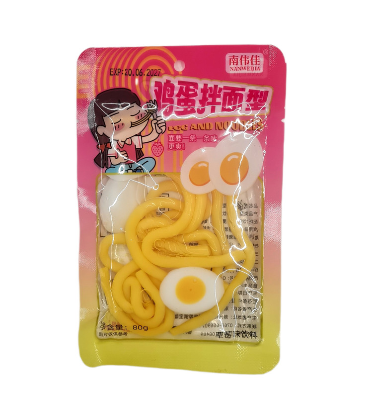 اسنک ژلهای طرح تخممرغ و نودل Nanweijia – وزن 80 گرم