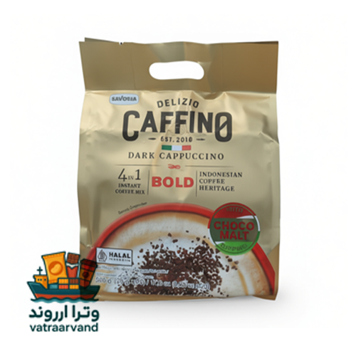 پودر قهوه فوری دلیزیو کافینو مدل دارک کاپوچینو ۴ در ۱ – طعم غلیظ و شکلاتی