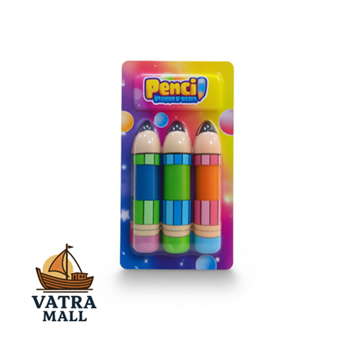 ادامس بادکنکی مدادی رنگی  pencil bubble gum