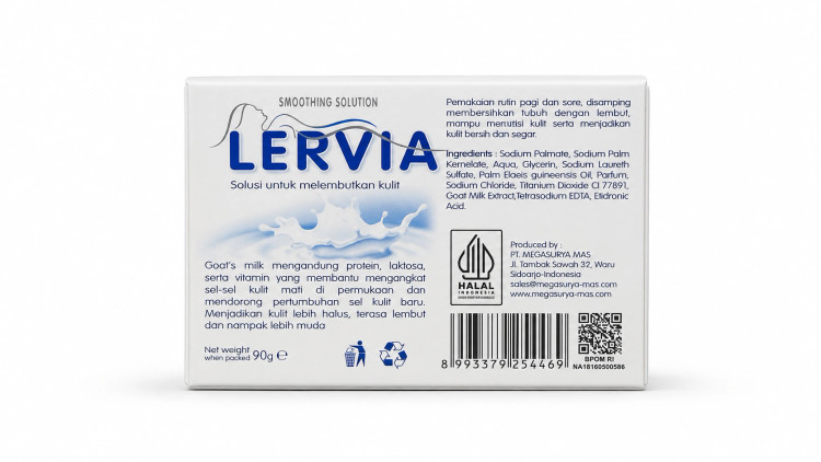 صابون Goat Milk Lervia پشت پاکت